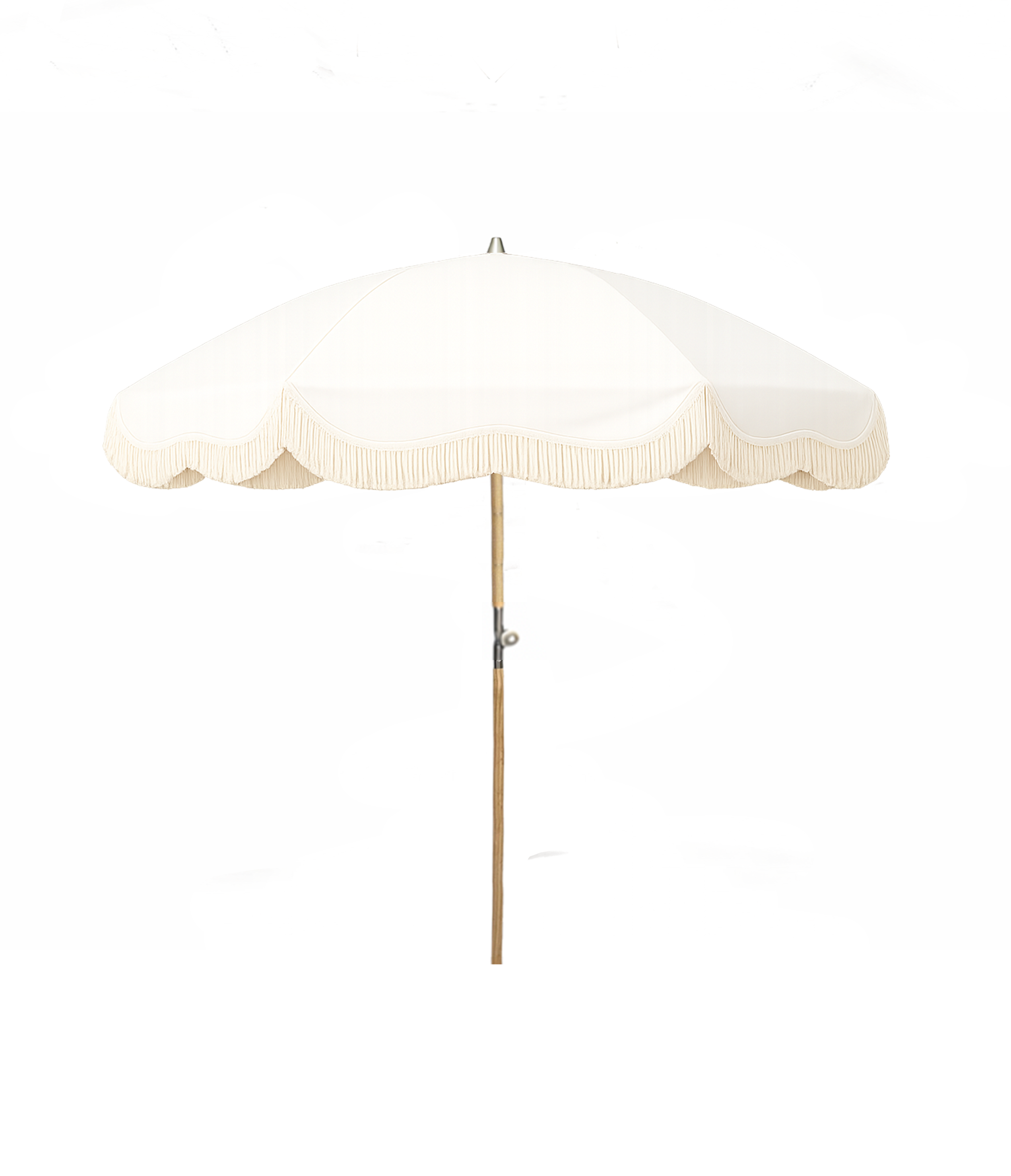 The Cynthia Parasol | Cream Fringed Parasol with Floral Detail