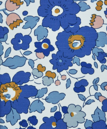 Flora Liberty print parasol with delicate floral pattern, water-resistant fabric, and wooden frame